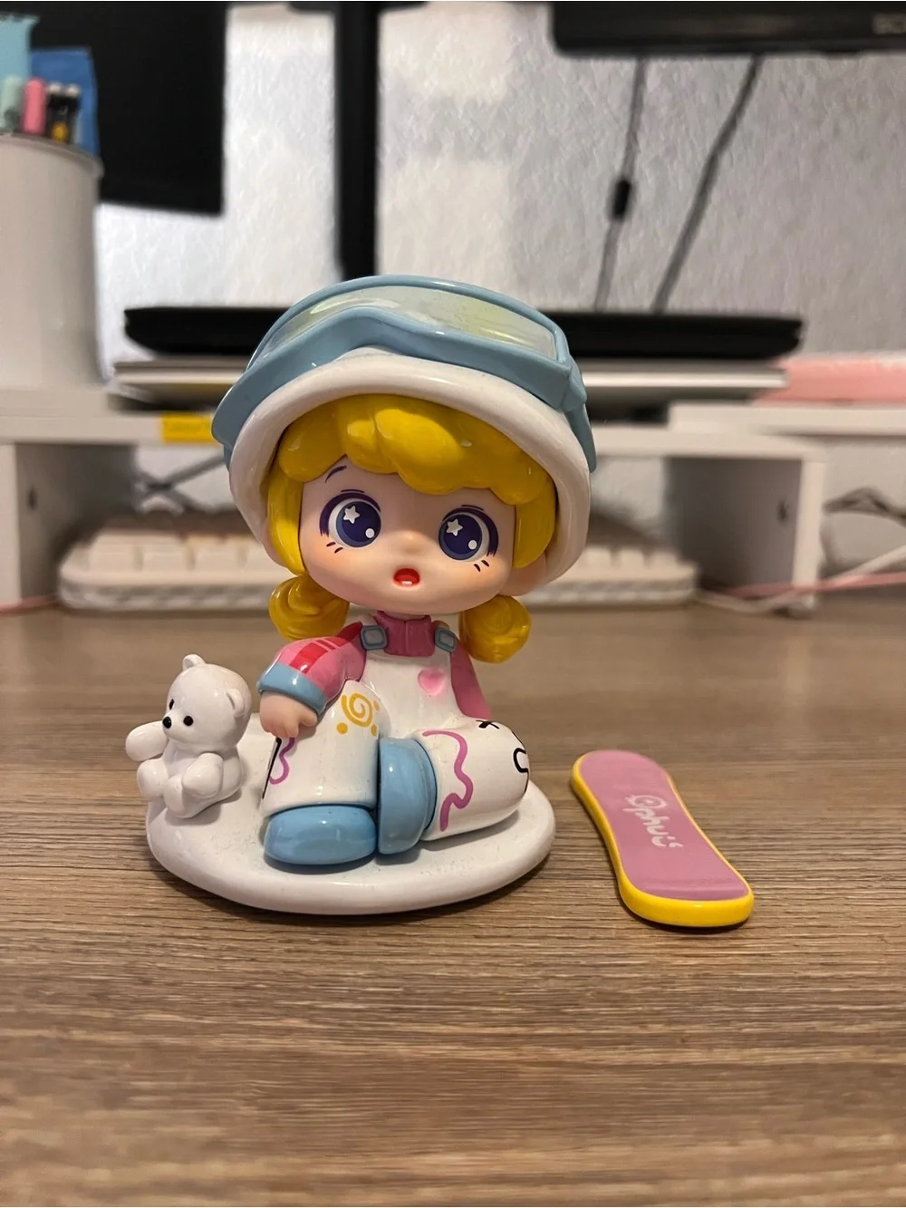 Ft. Fire x Ophuu Snow Day Figure with Snowboard & Bear Companion